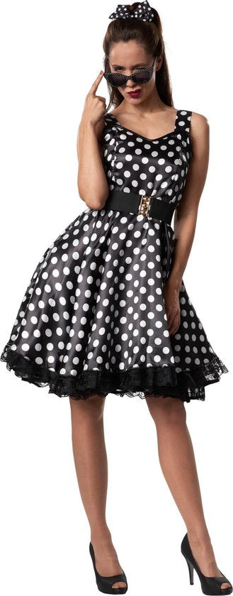 Dressforfun Rockabily lady XL - costume de déguisement pour halloween tenue de soirée carnaval robe de soirée - 302158