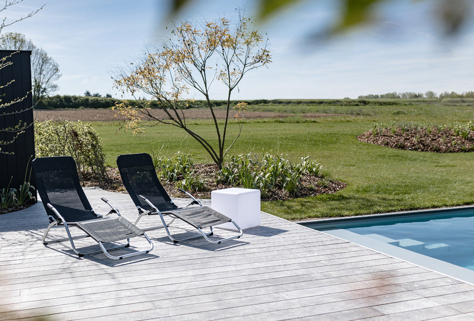 Chaises longues - Hortensus - Lot de 2 - Max. 110kg - 140 x 61 x 85.5cm
