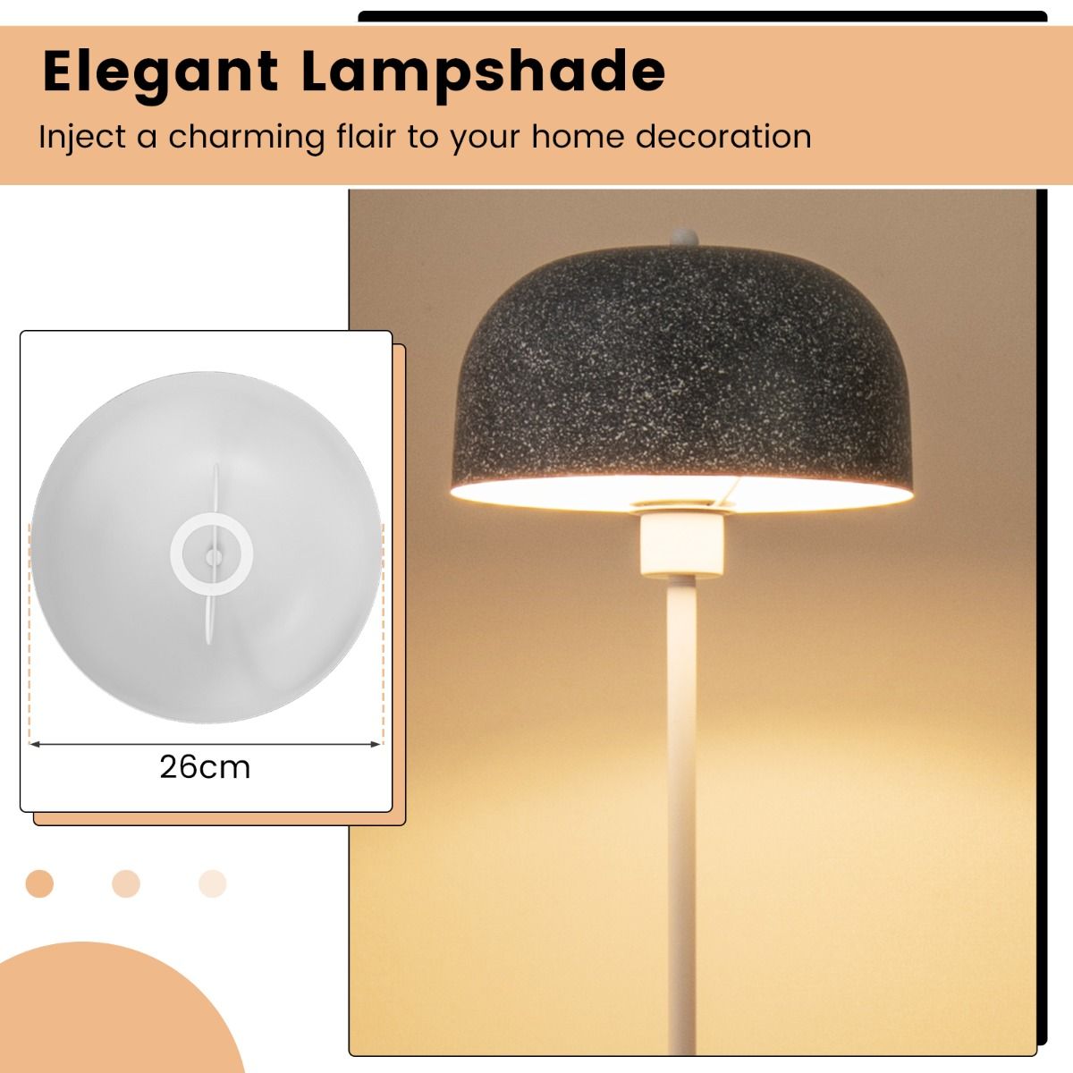 Coast Floor Lamp 146 cm Grey-White avec abat-jour et interrupteur à pied - Lampadaire moderne avec base lestée et ampoule E27