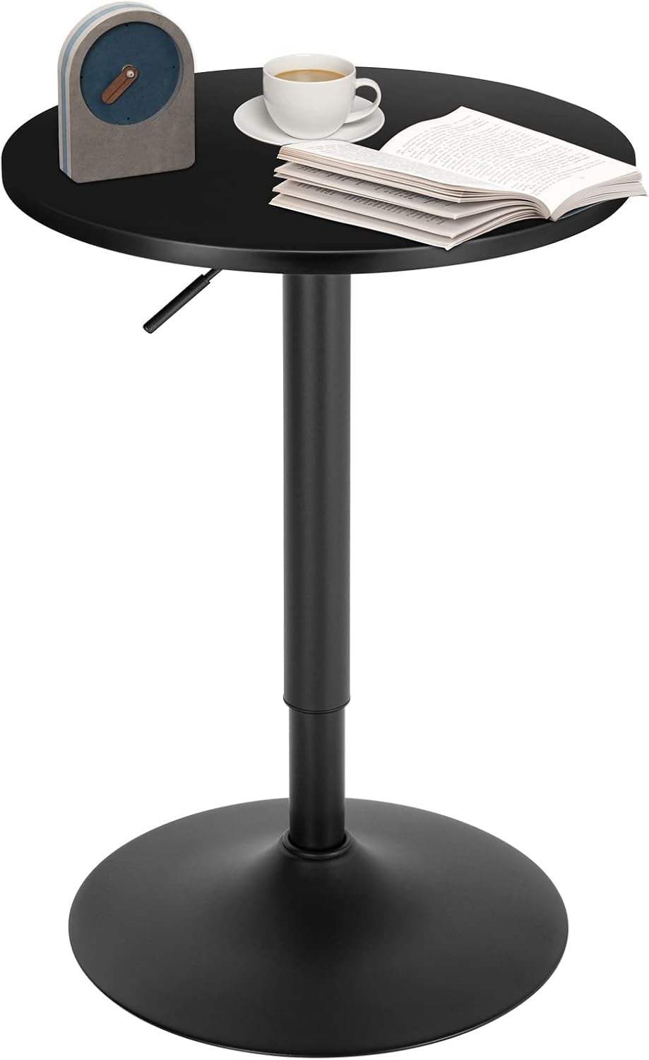 Table haute WOLTU - Table de bar - Réglable de 70 à 91 cm - Noir