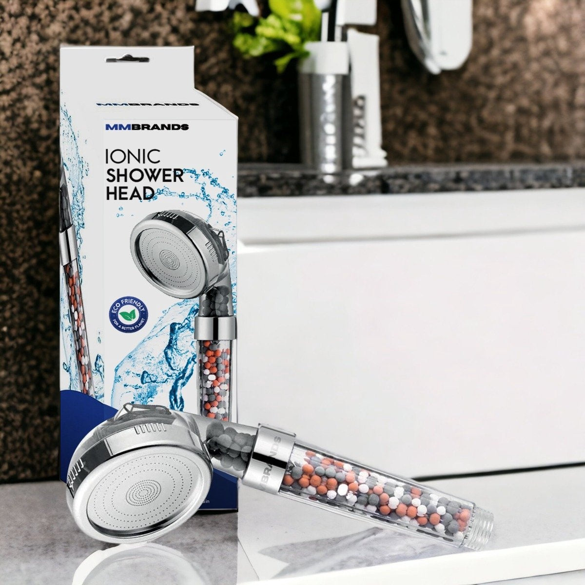 Tête de douche à économie d'eau - MM Brands - Tête de douche ionique - Douchette à main haute pression avec filtre - Douche de pluie