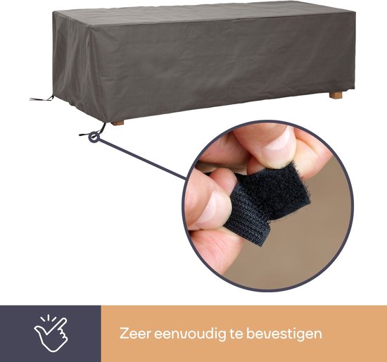 Housse d'extérieur Perel pour table jusqu'à 140 cm, grise, rectangulaire, 145 cm x 105 cm x 75 cm