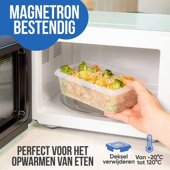 Récipients de conservation Strex - avec couvercle - plastique -  Ensemble de 18 pièces - Transparent