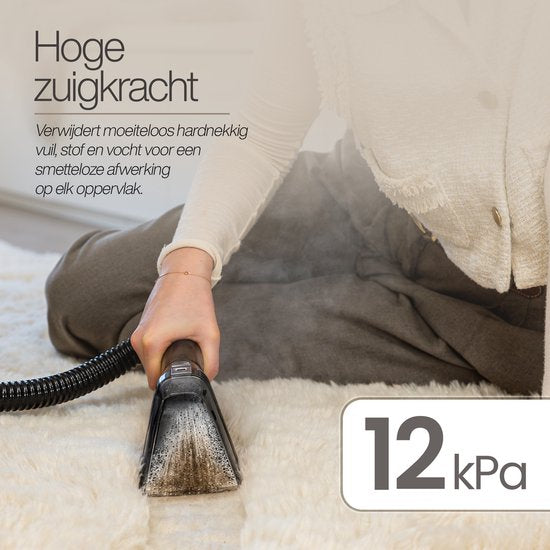 Nettoyeur de tapis GoScrub® 3-en-1 PRO avec raclette – Nettoyeur à vapeur et détachant pour canapés et tapis – Vapeur à 100 °C – Nettoyeur de canapés – Nettoyeur de meubles – Nettoyeur de fauteuils