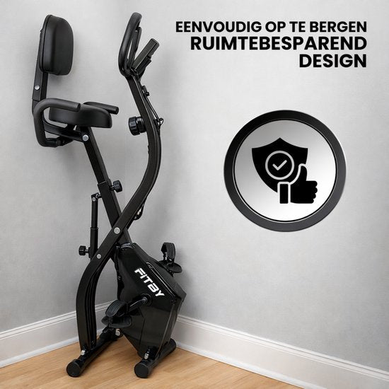 Vélo d'exercice Fitby - Vélo de fitness - Pliable - Fonction Hardcore - 10 niveaux de résistance - Vélos d'exercice fitness