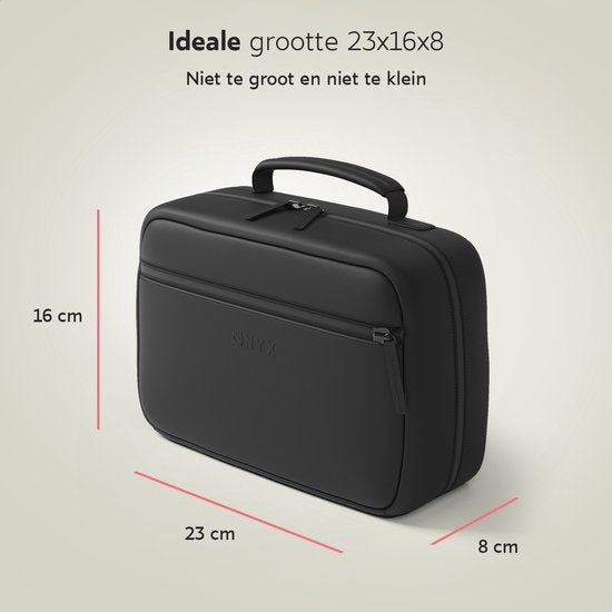 ONYX Trousse de toilette noire - Trousse de maquillage - Organisateur de cosmétiques - Disposition intelligente - Trousse de beauté et miroir de maquillage - Trousse de toilette à suspendre avec crochet - Femmes et hommes - Taille : M