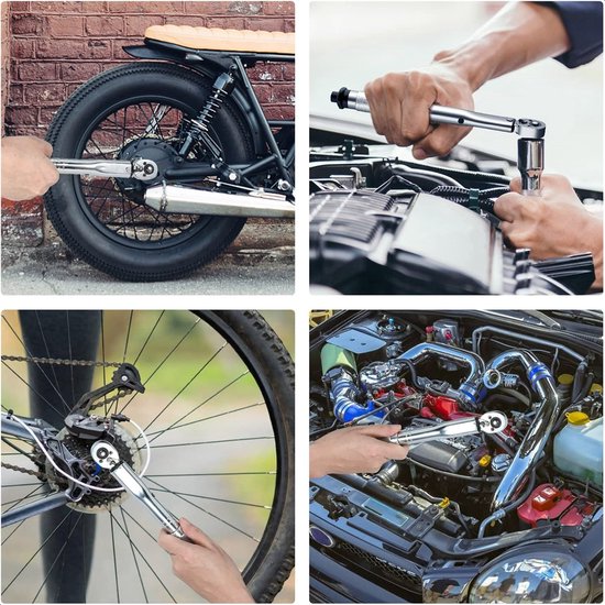 Clé dynamométrique 11 pièces - 2/24Nm - Vélo - Voiture - Outils pour vélo - Clé dynamométrique