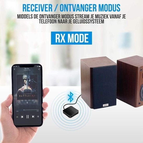 Adaptateur Bluetooth 2-en-1 – Strex – Émetteur + récepteur – Jack 3,5 mm – 200 mAh – Noir