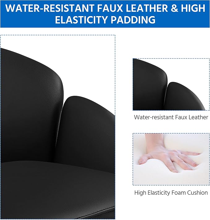 Chaise de bureau ergonomique Yaheetech - Noire - Chaise pivotante réglable avec accoudoirs et fonction d'inclinaison