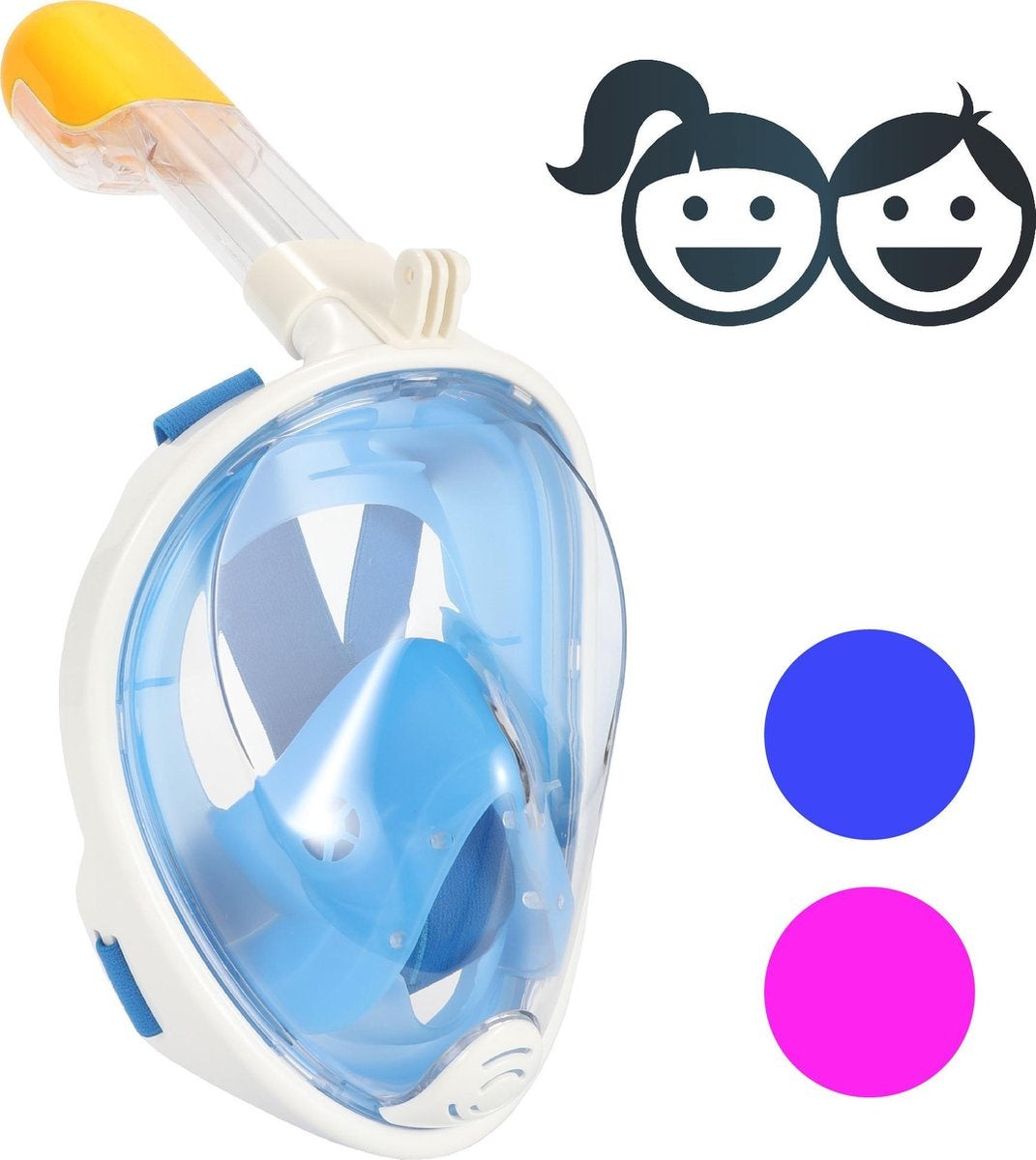 Gadgy Snorkelmasker voor kinderen - Snorkelset Blauw - Full Face Duikmasker Kind - Duikbril met Snorkel - Snorkelen en duiken in 2024