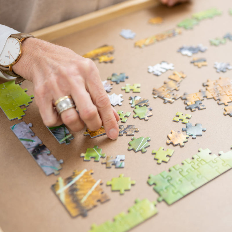 Table de puzzle en bois - 500 pièces - 4 tiroirs coulissants - 65 x 49 x 4,5 cm