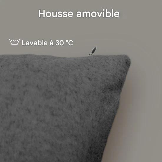 Auronic Oreiller chauffant - Classic - 45x45 - Sans fil - Rechargeable - Coussin électrique - Infrarouge - Anthracite