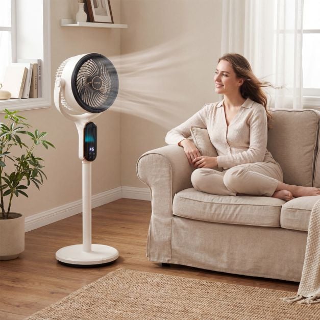 Ventilateur sur pied réglable Coast – 8 vitesses – 54-96 cm – Blanc
