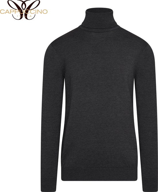 Cappuccino Italia - Pull à col roulé pour homme, couleur Charcoal - Gris - Taille S