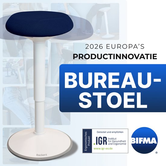 Backerz Wobble Stool - Chaise ergonomique oscillante hauteur 55-80cm - Tabouret d'équilibre - Tabouret selle bleu