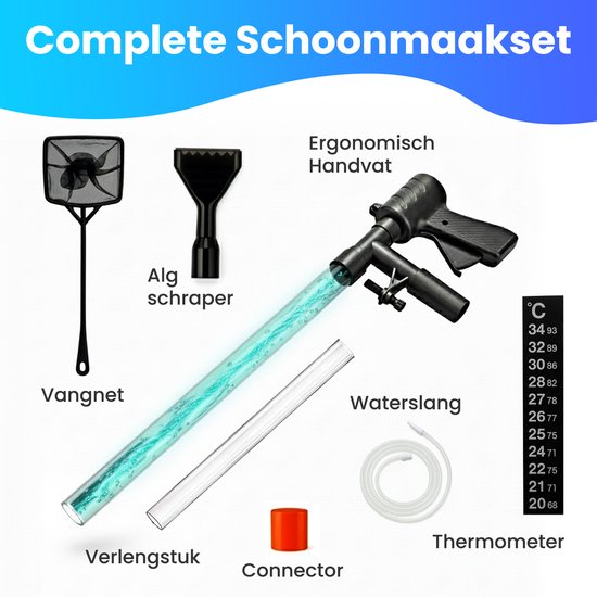 Pawesome - Aspirateur pour aquarium - Nettoyeur de fond - Nettoyeur de gravier pour aquarium - Aspirateur de fond - Sans pile