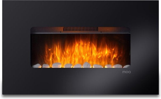 MOA Cheminée électrique - Atmosphere Fireplace - Poêle - Noir - Télécommande - Ambilight - EF201FB