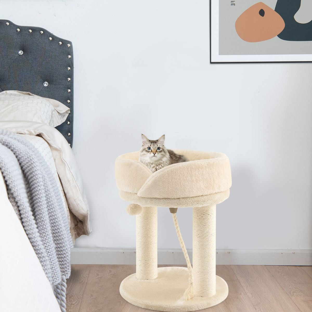 Arbre à chat Coast Cat Tree griffoir pour chat avec chaise douce tour sistal pour chat beige