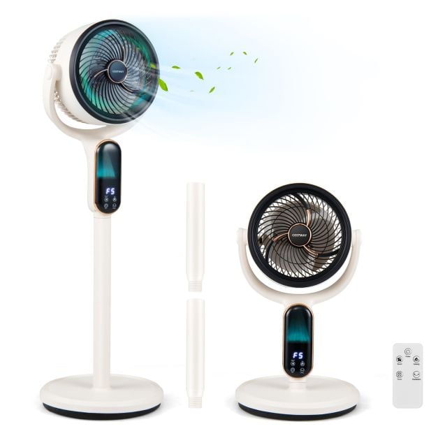 Ventilateur sur pied réglable Coast – 8 vitesses – 54-96 cm – Blanc