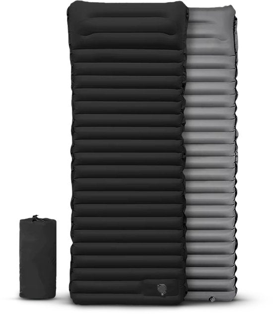 Ever Trex Sleeping Mat Comfort - 193x70x10cm - Pompe intégrée - 1 personne - Matelas de camping - autogonflant - Noir