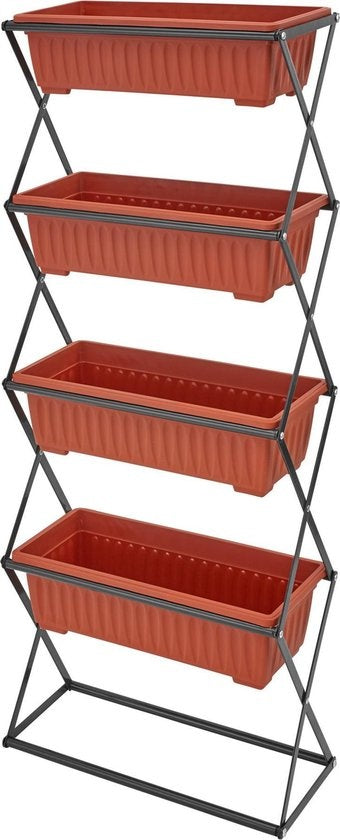 tectake - Support vertical pour plantes avec 4 bacs - 403445