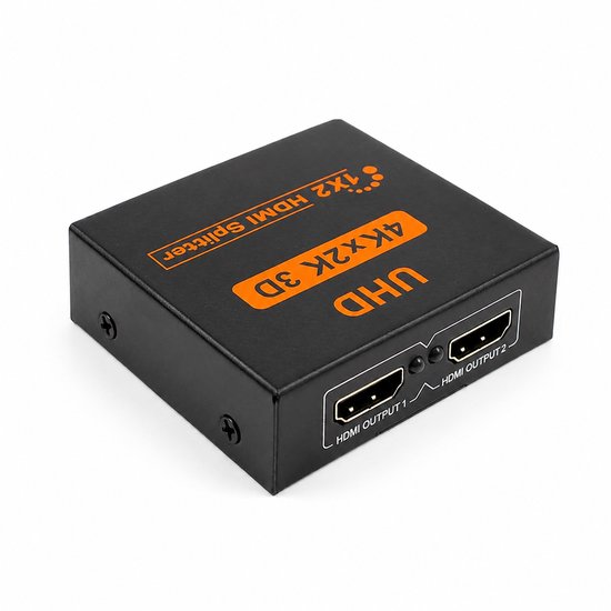 Répartiteur HDMI 1 entrée / 2 sorties - Répartiteur HDMI avec duplication d'image - 1 entrée HDMI vers 2 sorties HDMI - Répartiteur HDMI 4K pour téléviseur, écran et vidéoprojecteur - Plug & Play - Adaptateur HDMI compact noir