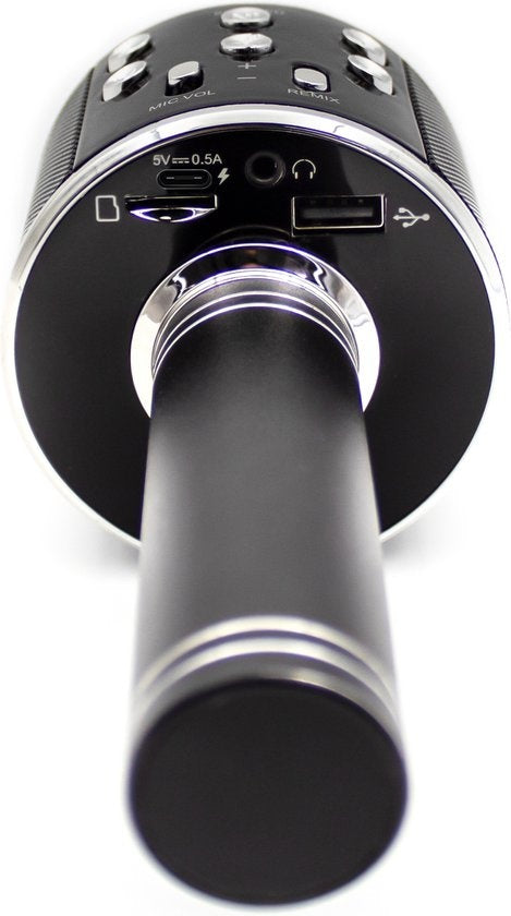Denver Karaoke Microphone Bluetooth - Sans fil - Ensemble Karaoké - Haut-parleur intégré - AUX - MicroSD - KMS20 - Noir