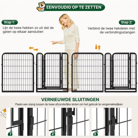 Yaheetech Enceinte pour chiots 80 cm - 8 éléments - Pliable - Verrouillage automatique