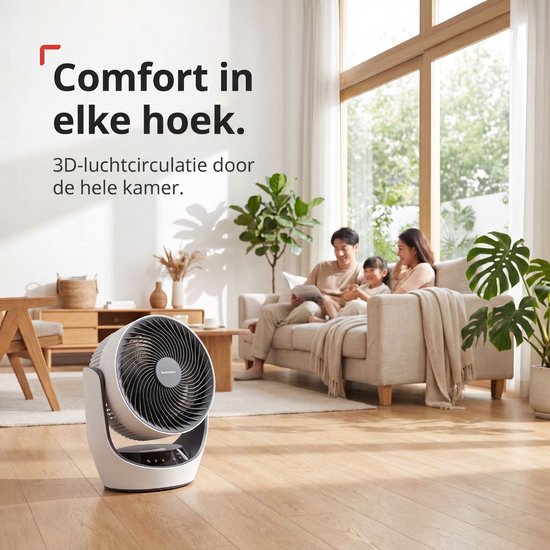 Ventilateur de table sans fil SwitchBot 22 dB - Ventilateur USB rechargeable ultra-silencieux avec application et télécommande - Circulation d'air silencieuse sur le bureau - 4 vitesses et minuterie - Blanc