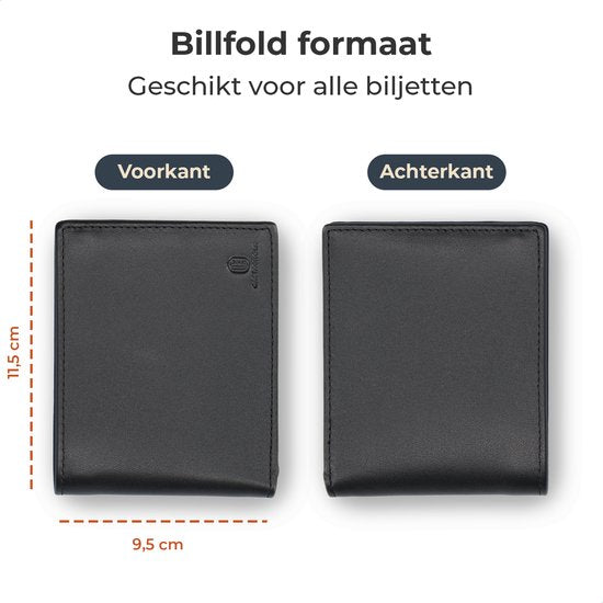Portefeuille en cuir Castagnola - Portefeuille pour hommes avec porte-cartes - sans monnayeur - 12 cartes et 2 pochettes pour billets - anti-skimming et anti-piratage