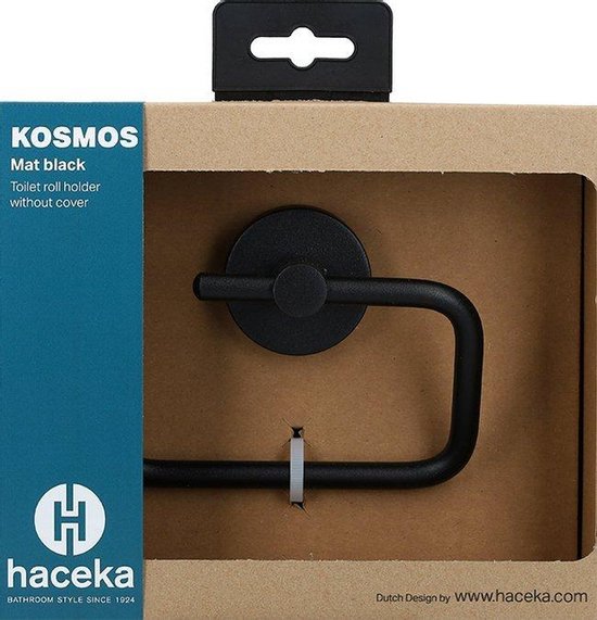 Haceka Kosmos - Porte-rouleau de papier toilette - Noir mat