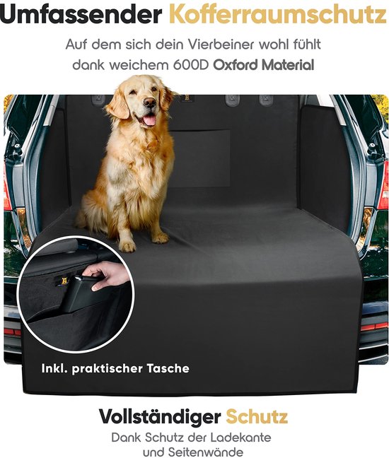 Heroism Protection de coffre pour chien avec protection latérale et pare-chocs - couverture universelle de coffre de voiture pour chien imperméable et résistante aux rayures - couverture de coffre pour chien