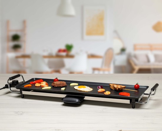 alpina Teppanyaki griddle - Plaque de gril - Set gourmet 4 personnes - 70 x 23cm - 2000W