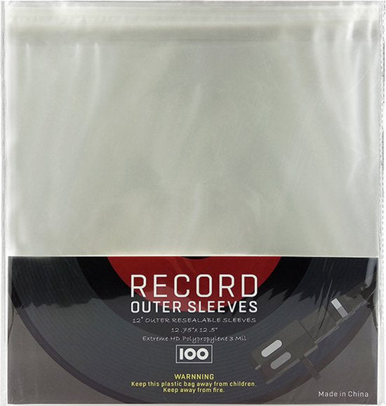 Housses de protection pour disques vinyles de 12 pouces - 100 pièces