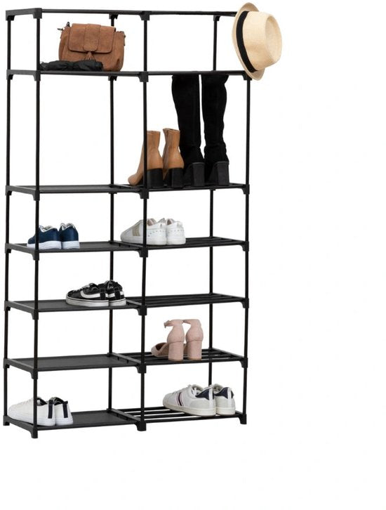 Étagère à chaussures modulaire à 8 étages pour 32 paires Five® - Noir - Facile à monter