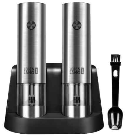 LEBENLANG Moulin à poivre et à sel électrique - Luxueux, élégant et facile à utiliser - Parfait pour la cuisine et la salle à manger