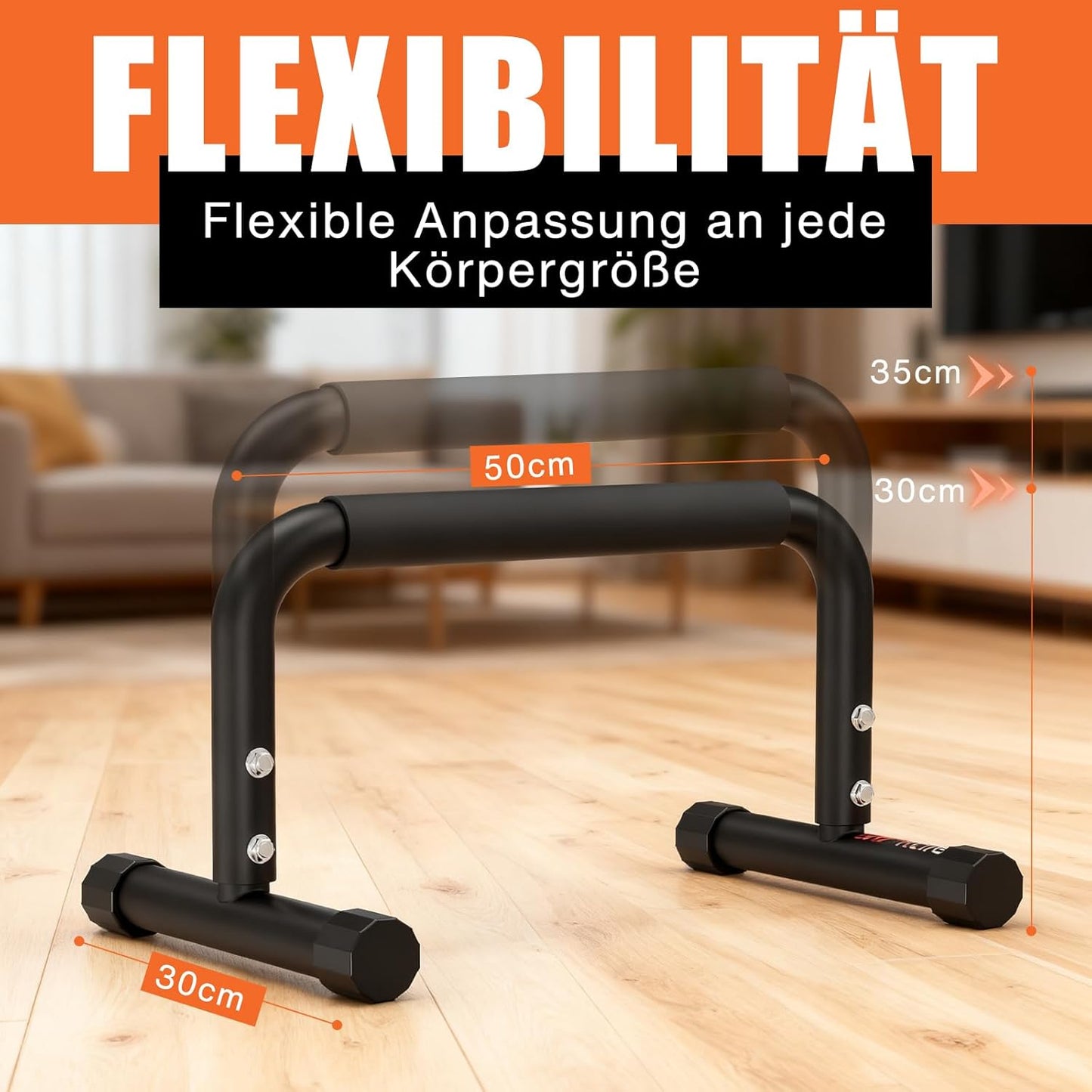 Barres de gymnastique DH Ftlife - Réglables - 2 pièces - Max. 200 kg - 30-35 cm