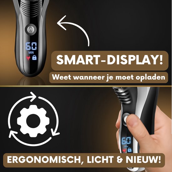 Rasoir 2-en-1 pour hommes avec tondeuse S1111 + tête de rasage supplémentaire - Sansbeaute® - Wet & Dry - Tondeuse de précision - Électrique - Rasoir électrique - Étanche