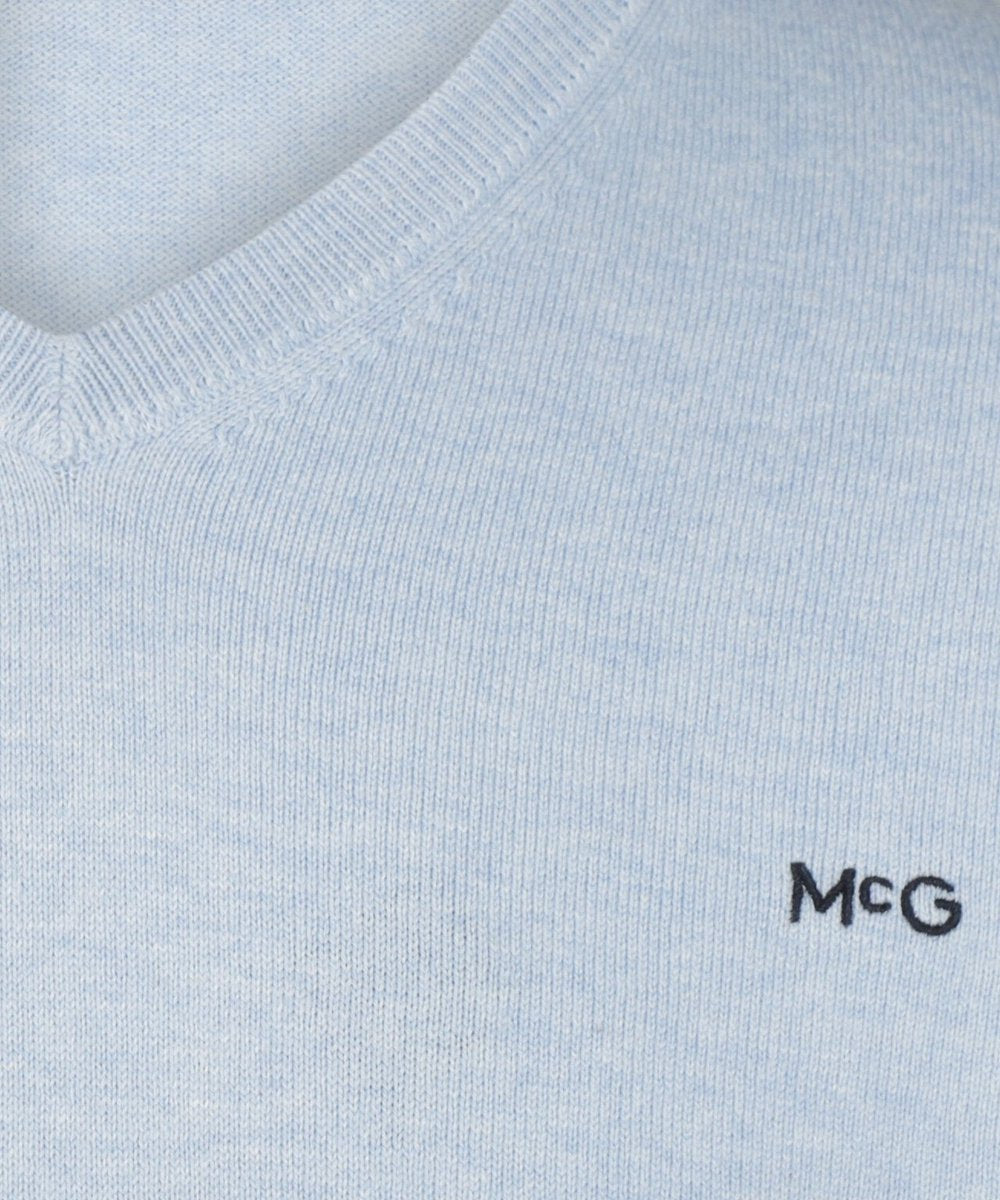 Pull McGregor 12G à col en V - Bleu clair - taille S