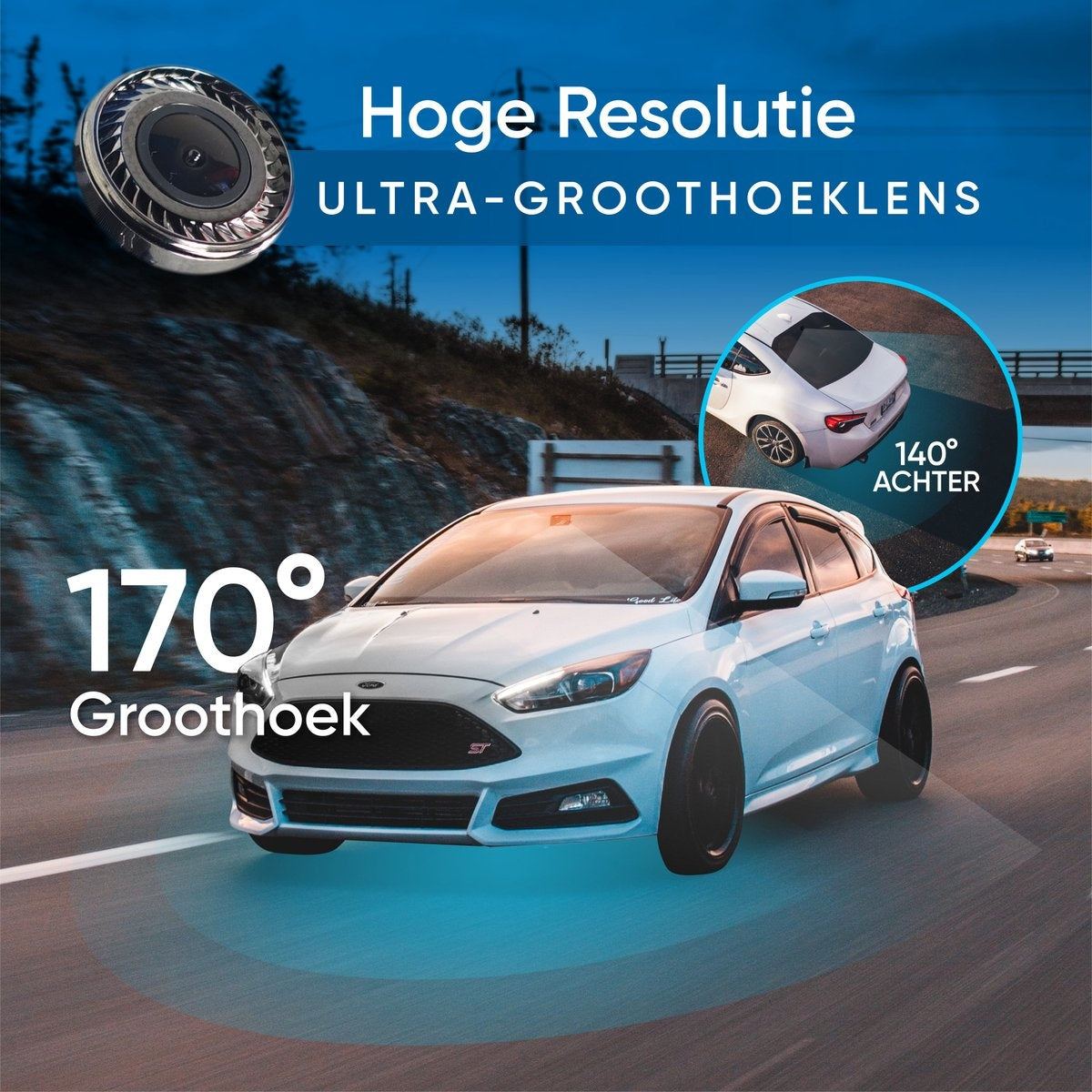 AyeCam Dashcam Pro - Dashcam pour voiture avant et arrière - FULL HD & Vision nocturne - G-Sensor - Incl. 32GB SD