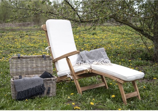 House Nordic Arrecife Coussin pour chaise longue - Coton - Blanc - 50 x 120 cm