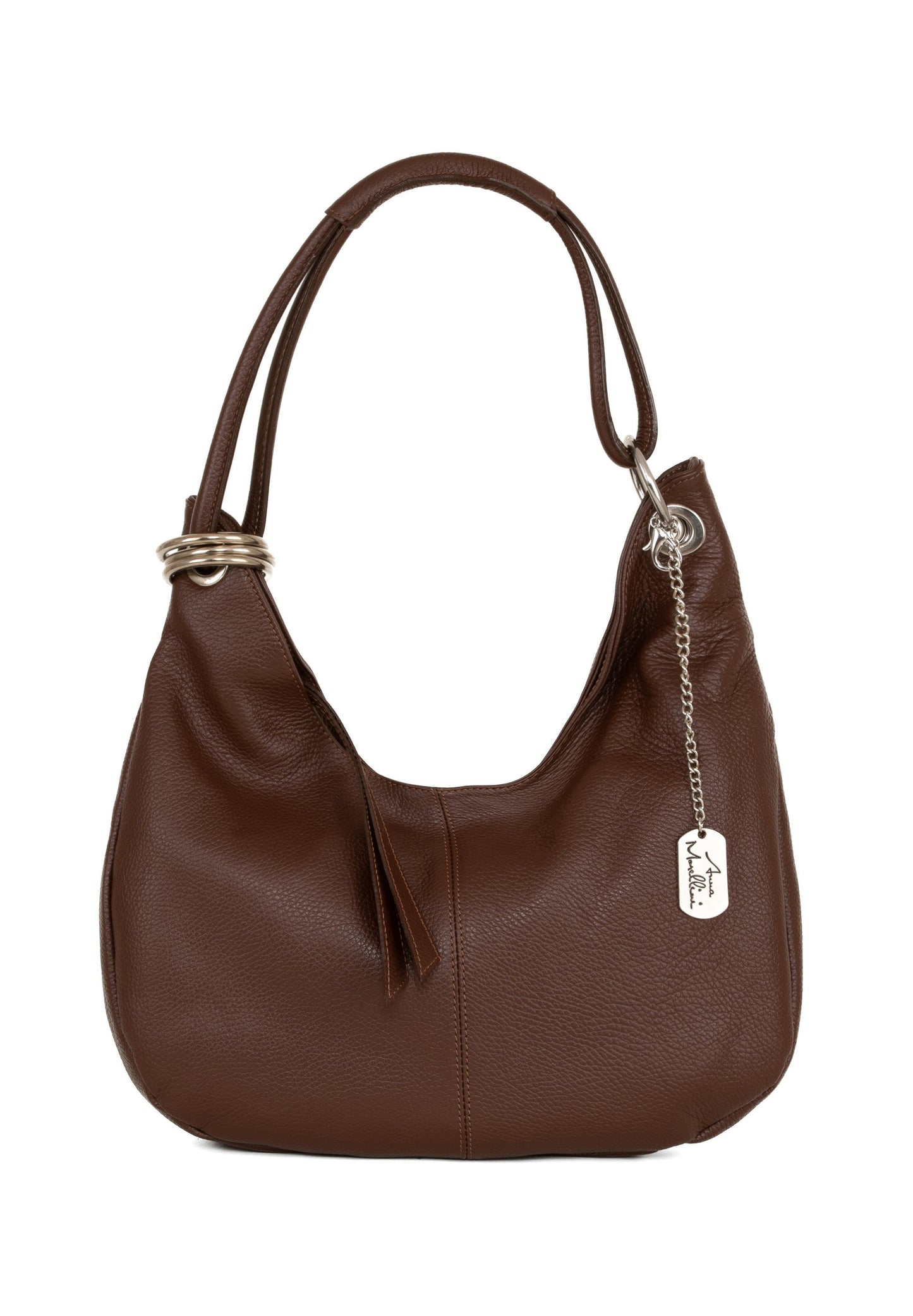 Anna Morellini ALBA Shopper en cuir italien - Marron - 38x34x10 cm