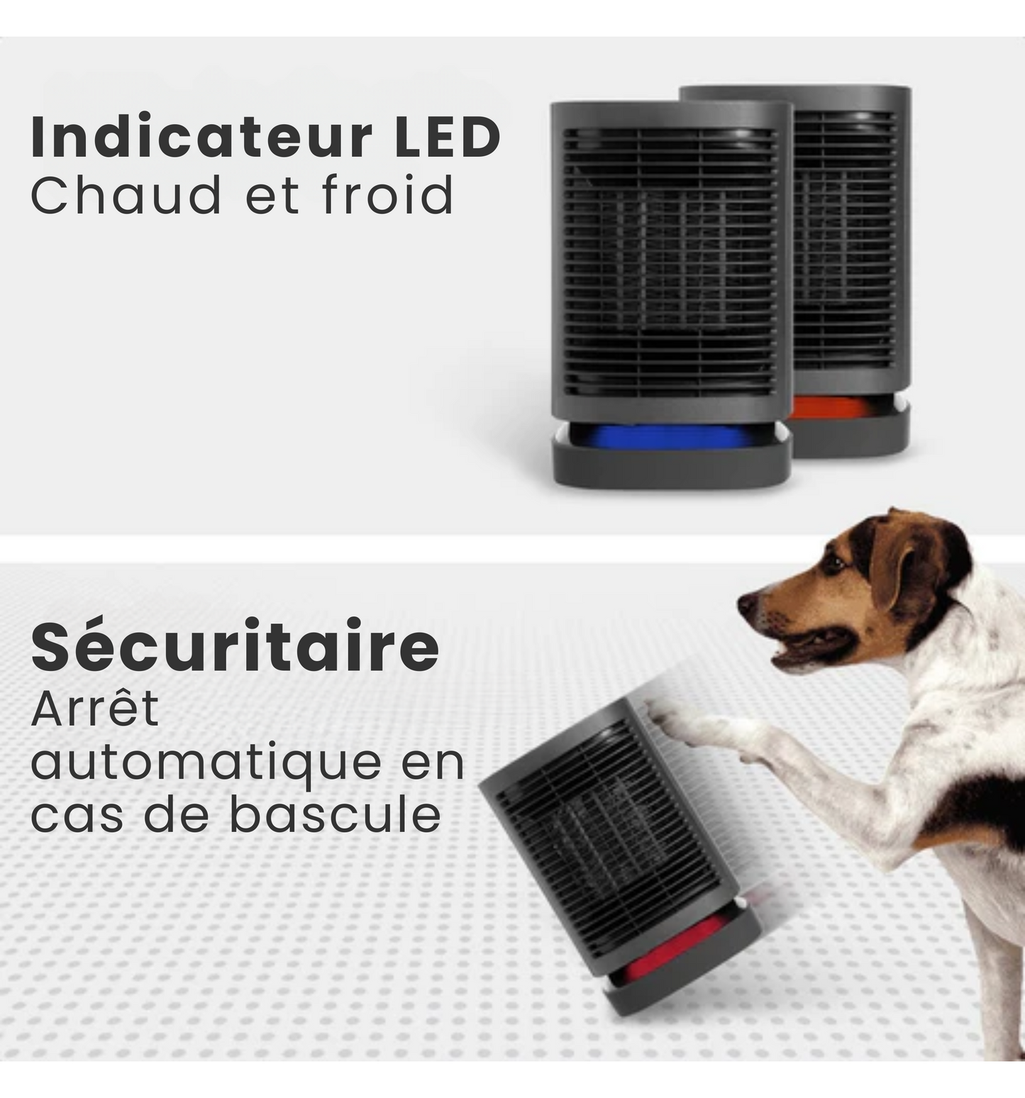 Chauffage à ventilation - Auronic - 3 niveaux - 950W - Indication LED - Rotatif - Noir