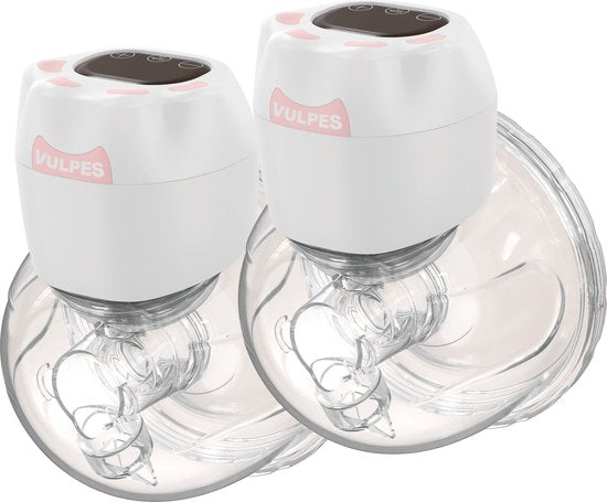 Vulpes Goods® BabyCare - Tire-lait mains libres - Tire-lait électrique sans fil - Double tire-lait électrique - Portable - 2 pièces