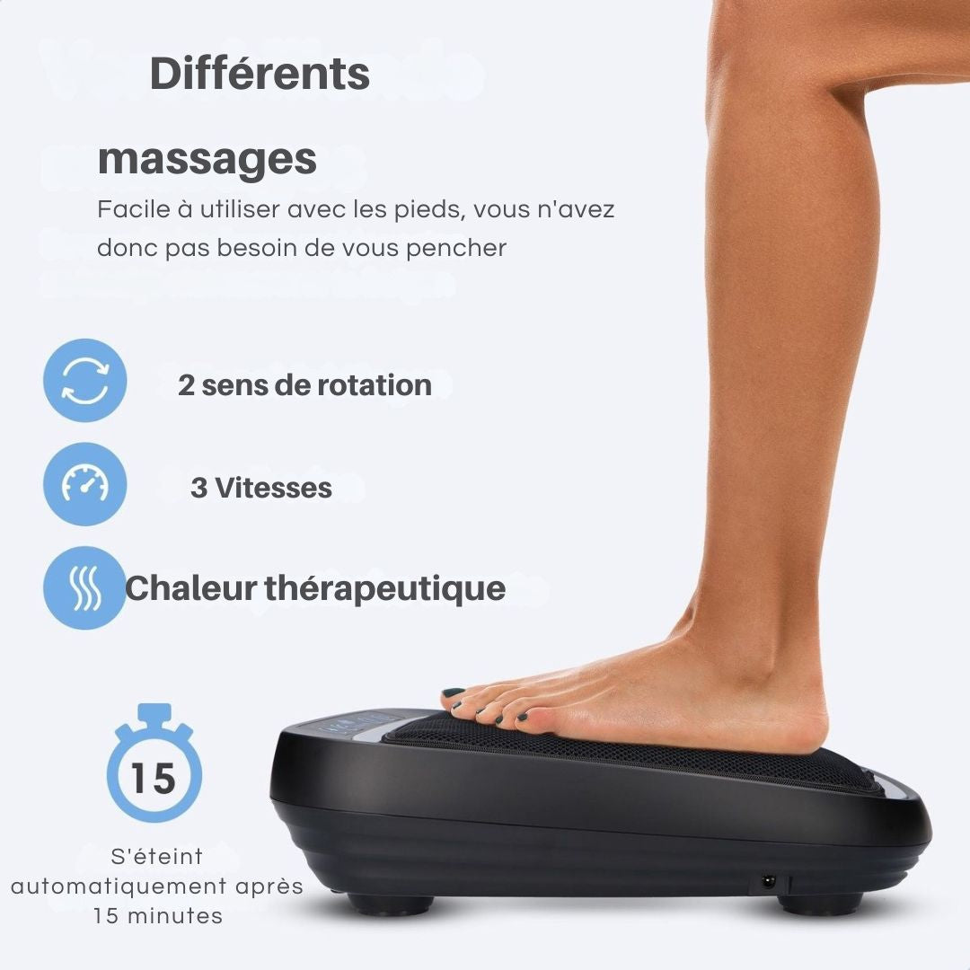 Appareil de massage des pieds Shiatsu Lifeproducts - 3 vitesses - Fonction chaleur - Housse amovible - Noir