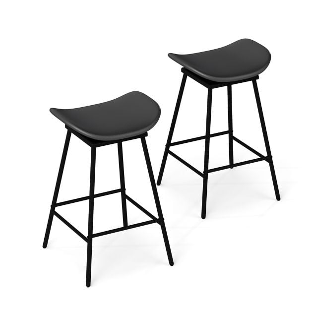 Tabourets de bar pivotants Coast – Lot de 2 – 43 x 45 x 71,5 cm – Marron et noir