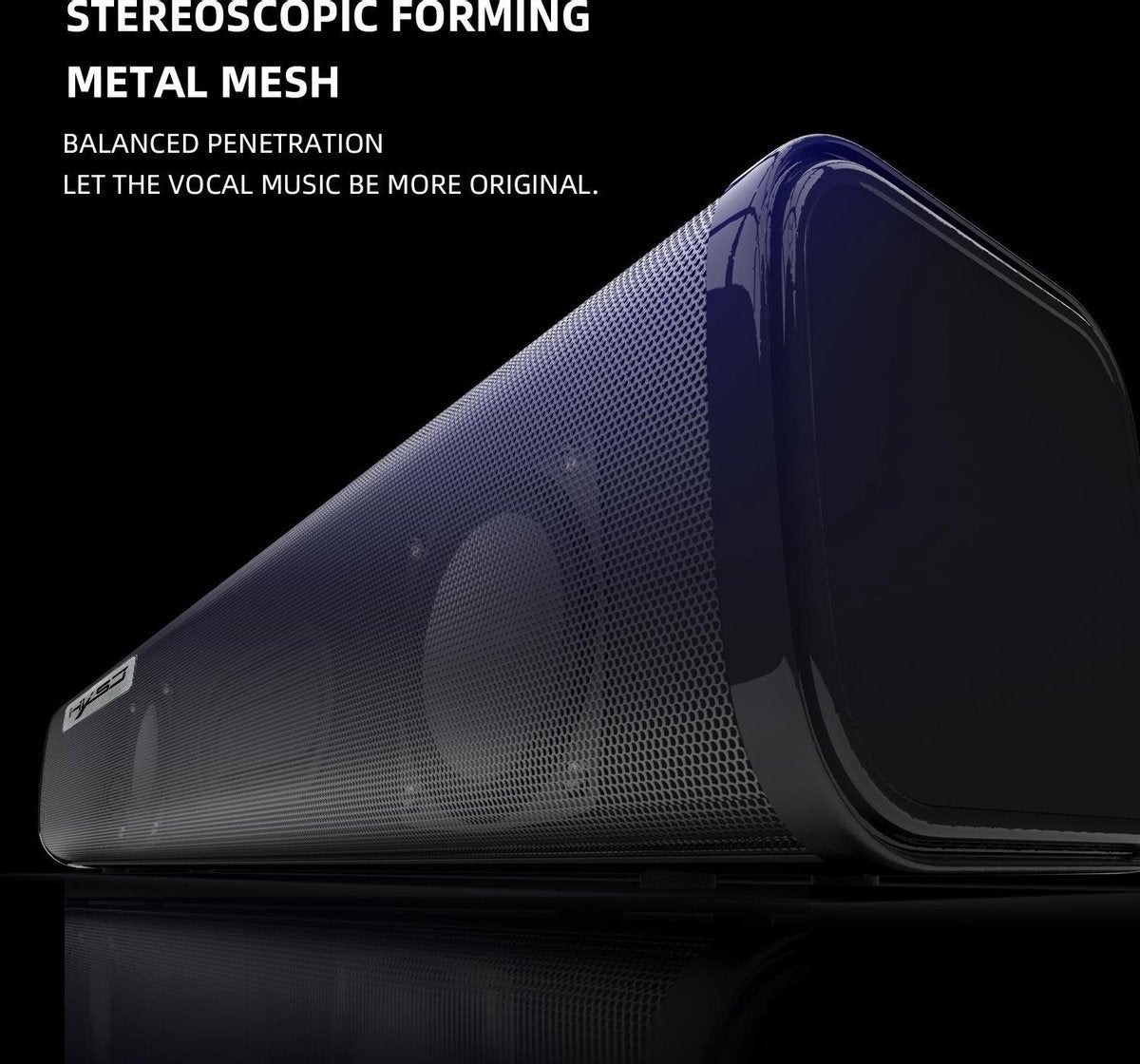 HXSJ Q2 Soundbar PC Speaker - USB - pour ordinateurs de bureau / portables / téléviseurs intelligents / projecteurs - Noir