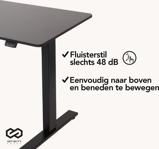 Bureau assis-debout - Infinity Goods - électrique réglable en hauteur - 140 x 60 CM - noir