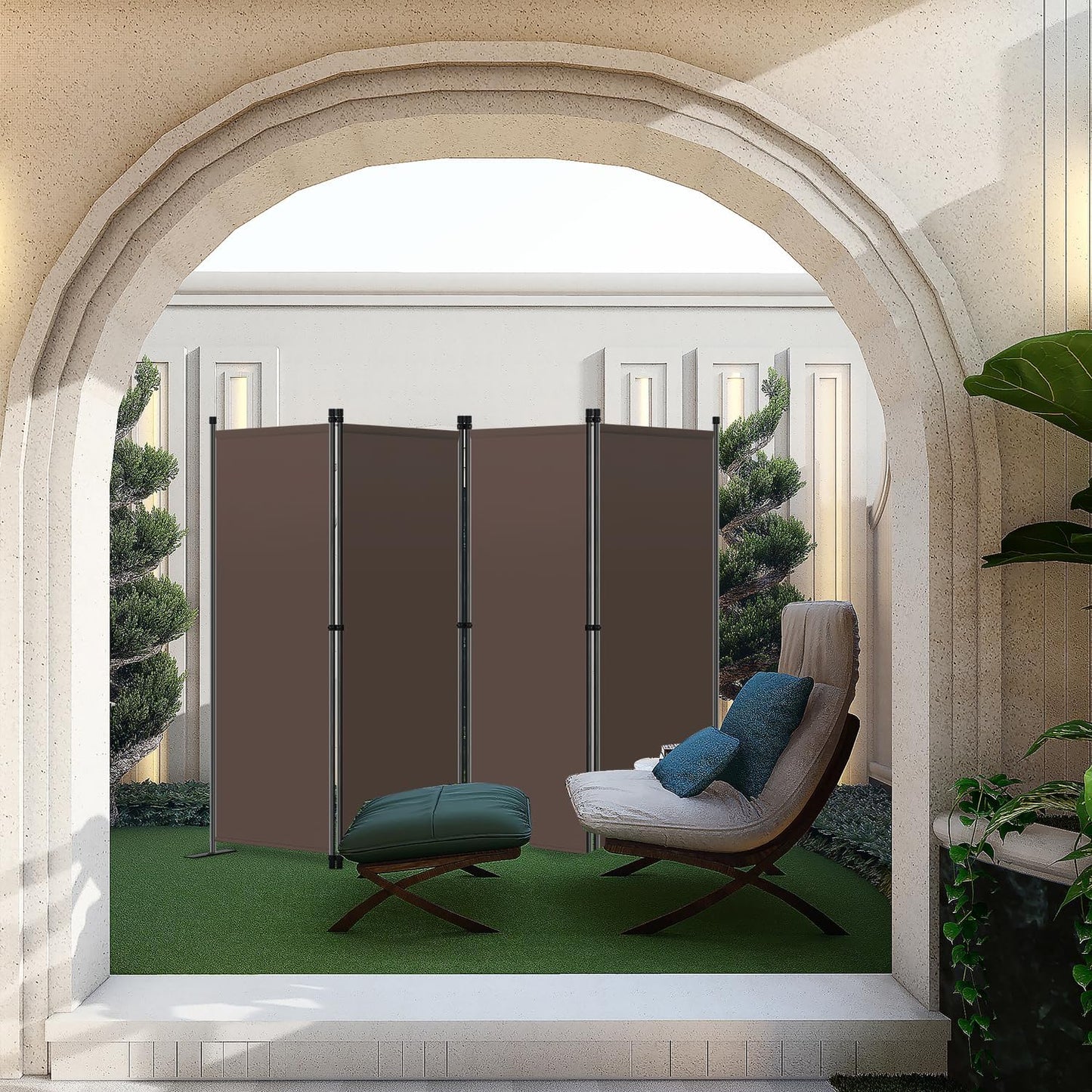 Angel Living Paravent - 4 Panneaux - 224 x 165 cm - Marron