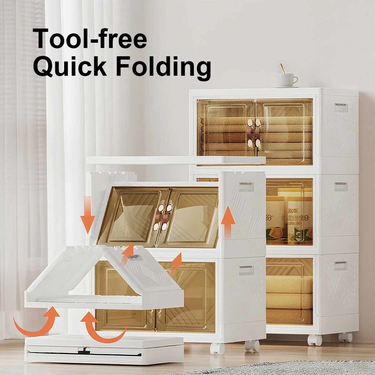 Boîte de rangement SNSP à simple paroi 48 L - Pliable - Organiseur - Pour les vêtements, les jouets et les livres